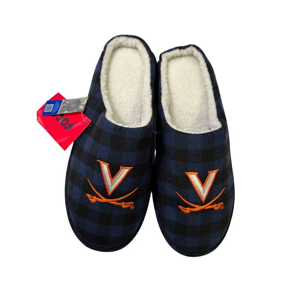 FOCO Men's Virginia Cavaliers NCAA Sherpa Lined Memory Foam Slippers L 9/10 - Picture 1 of 8
